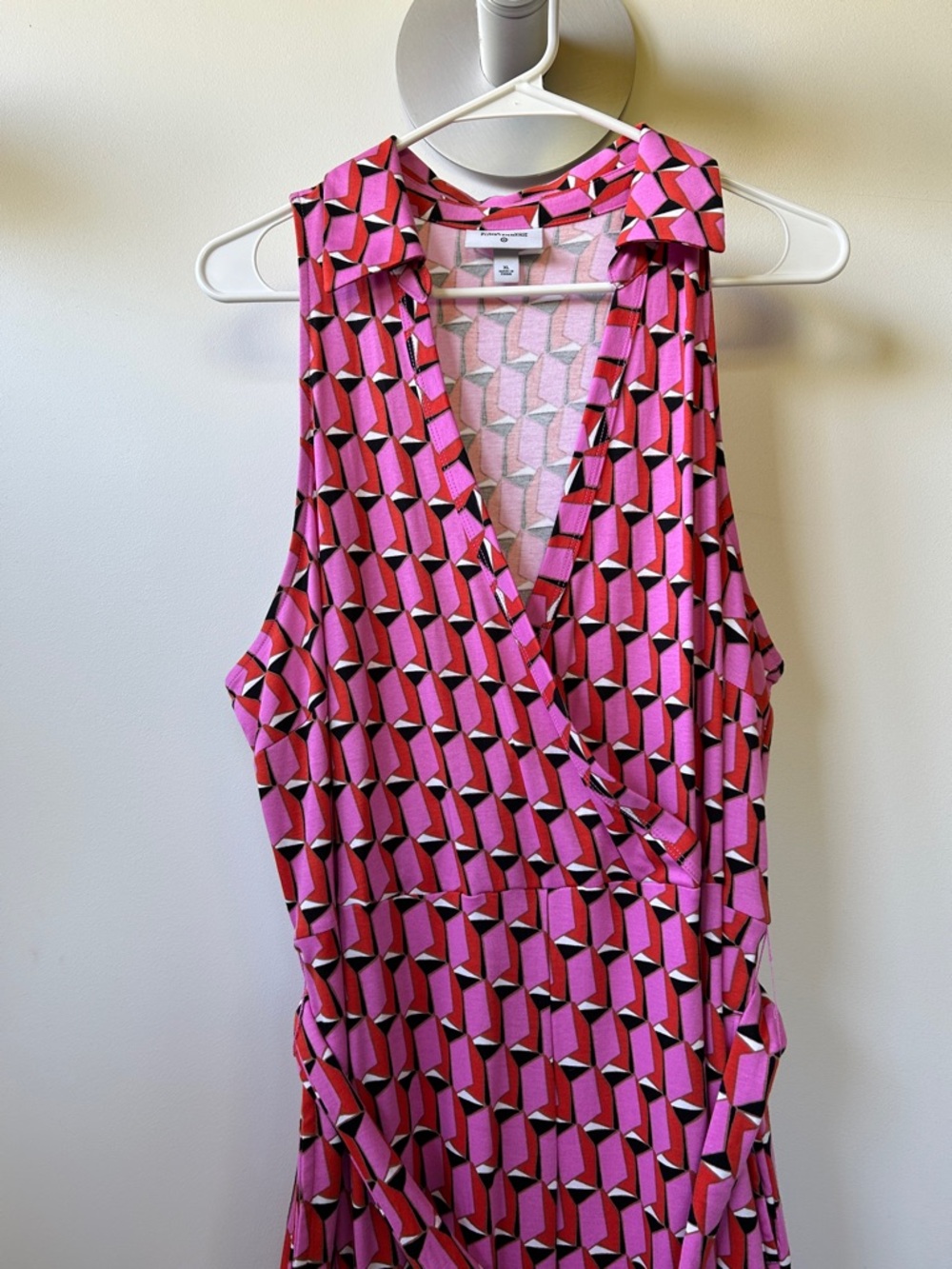 Diane Von Furstenberg Pink Geometric Wide-Leg Jumpsuit